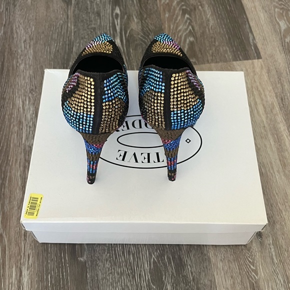 Steve Madden Dyvinal Camouflage Rhinestone Crystal Platform Heels Shoes Size 9 - Picture 2 of 6